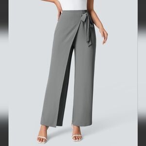 Halara Flex™ High Waisted Tie Side Wide Leg Work Pants Gunpowder Grey
